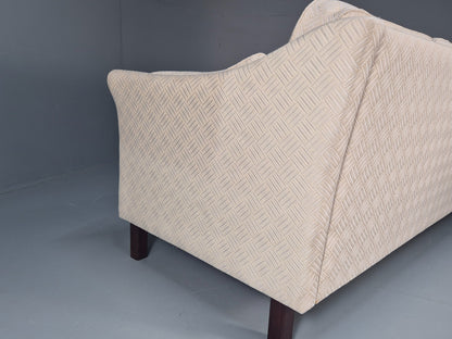 Vintage 3 Seater Sofa Retro Danish Cream Patterned Fabric EB10520 M2SS18