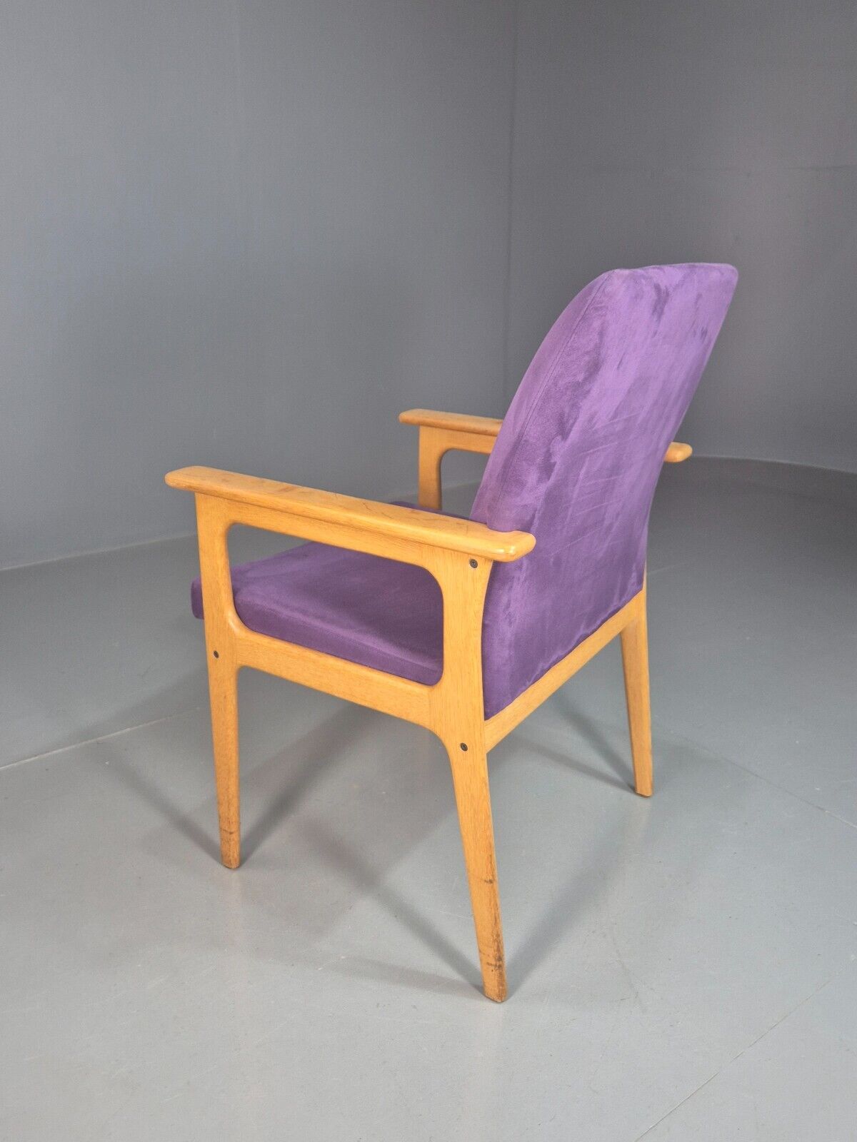 Vintage Danish Elbow Chair Purple Oak Frame O D Mobler Retro MCM EB8000 MNOR - UKDK FURNITURE