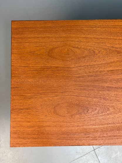 Midcentury Danish Teak Rectangular Coffee Table With Metal Feet EB8672 MWOO - UKDK FURNITURE