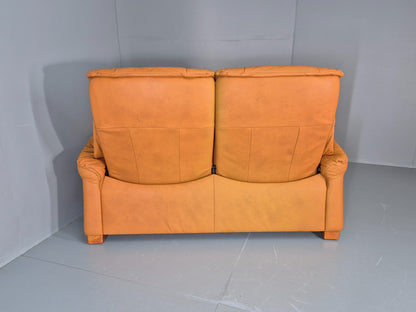 Two Seater Settee Ekornes Stressless Tan Leather Recline Retro  EB10926 M2SS18