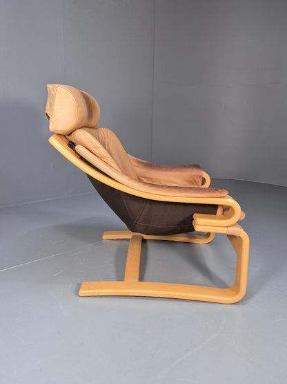 Vintage Danish Skippers Bentwood and Leather Apollo Lounge Chair EB9245 MBEN - UKDK FURNITURE