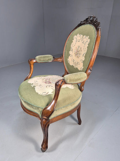 Vintage Danish Fauteuil Rococo French Style 1900s Revival Antique EB9601 VCAR - UKDK FURNITURE