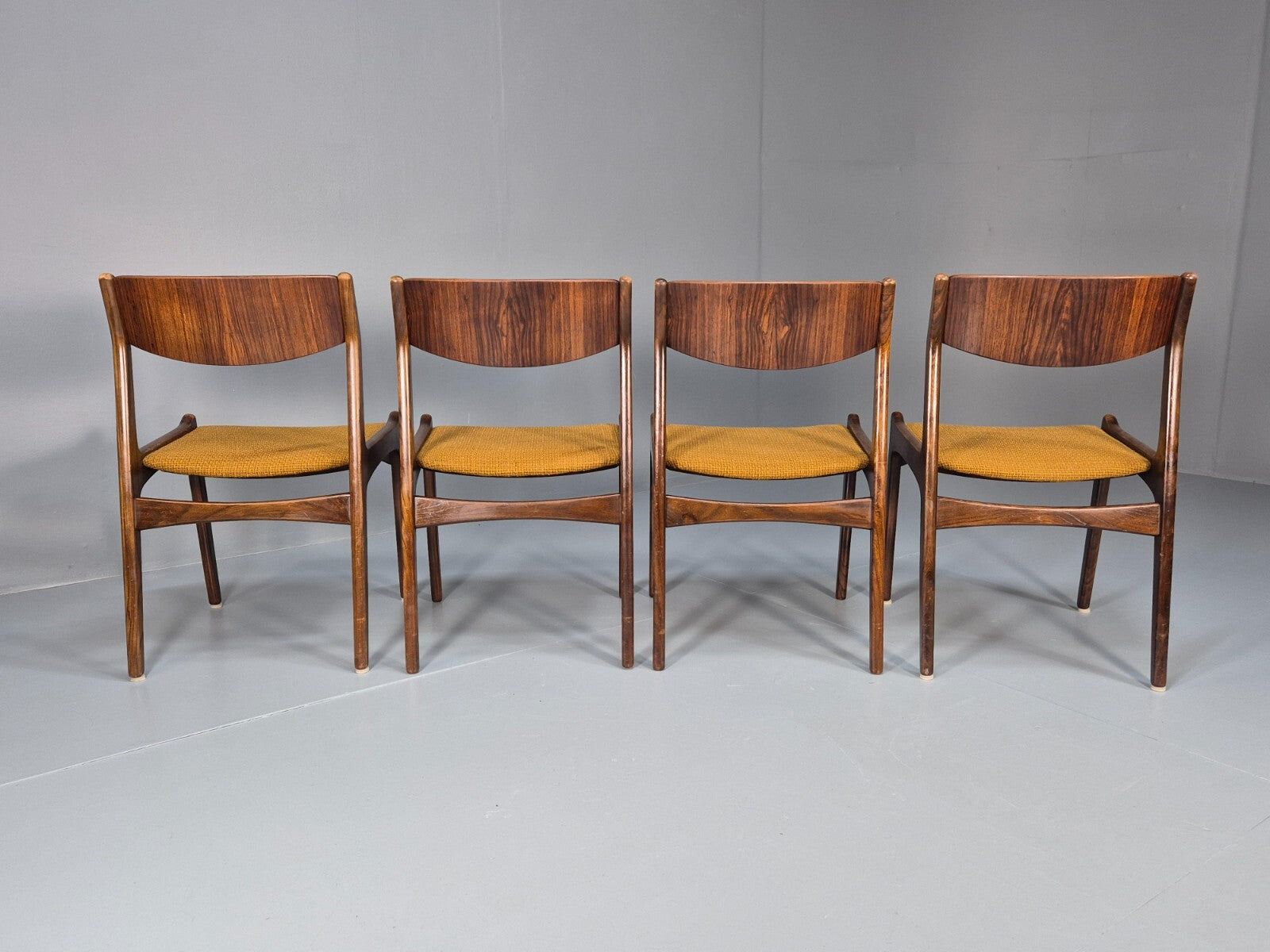4 Vintage Danish Farso Stolefabrik Walnut Orange 19060s MCM EB9537 MDIN - UKDK FURNITURE