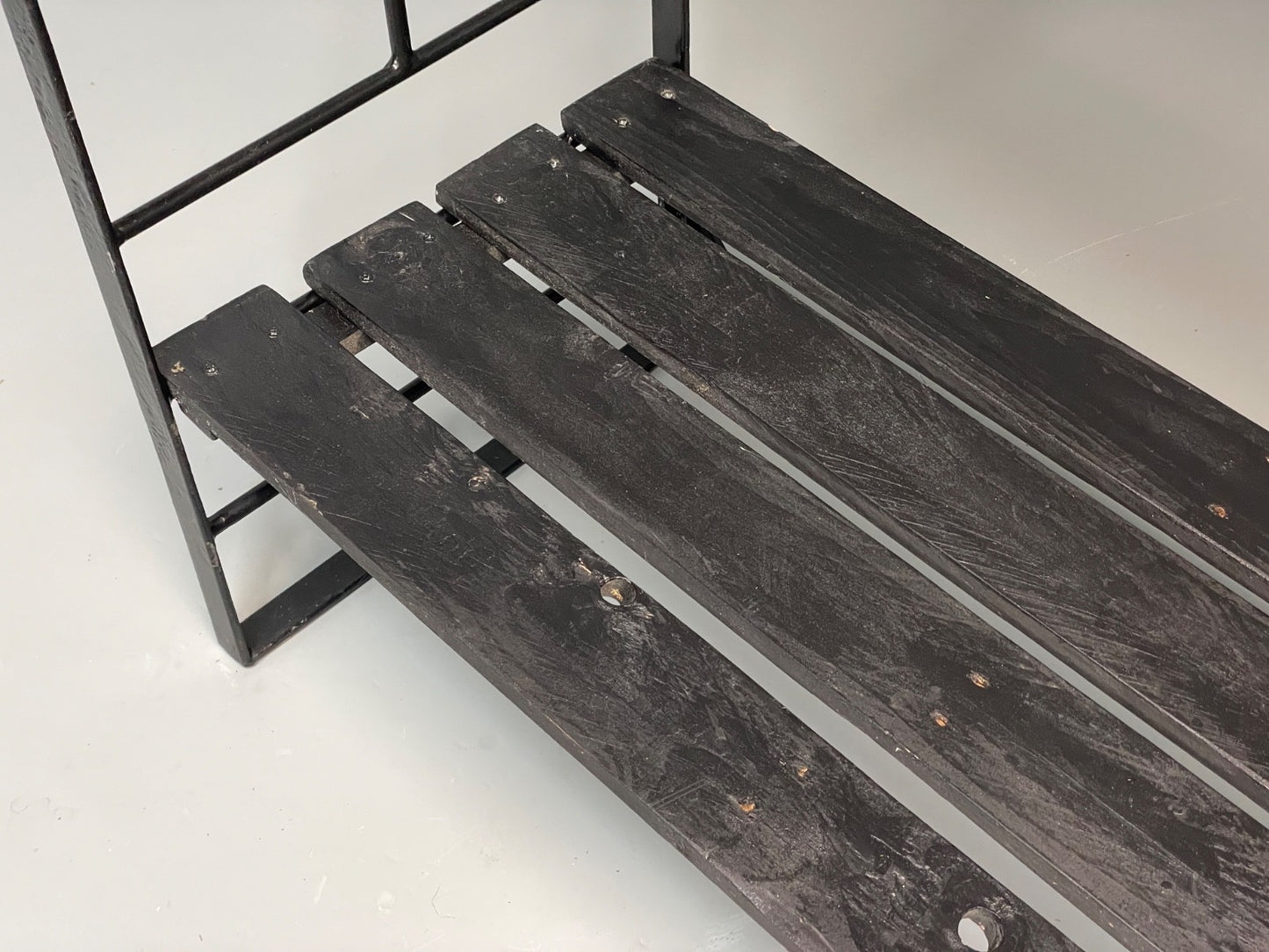 Vintage Modular Shelving Unit Walnut Cabinet Ladderax Style Black EB11043 MWOO15