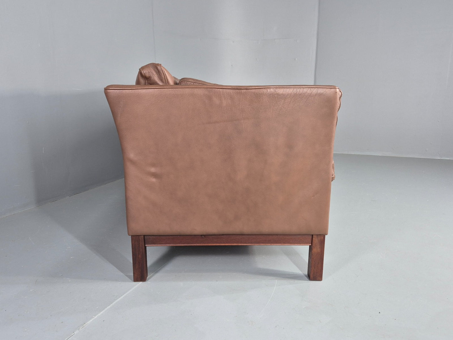 Vintage Danish 3 Seater Sofa Danish Brown Leather 1970s Retro MCM  EB10486 M3SS14