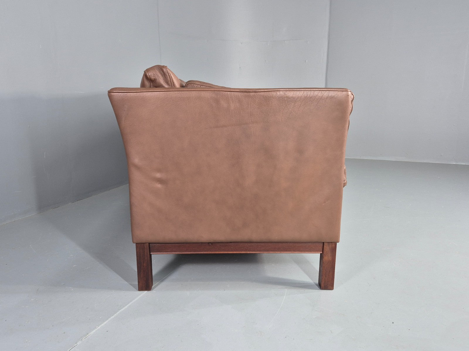 Vintage Danish 3 Seater Sofa Danish Brown Leather 1970s Retro MCM  EB10486 M3SS14