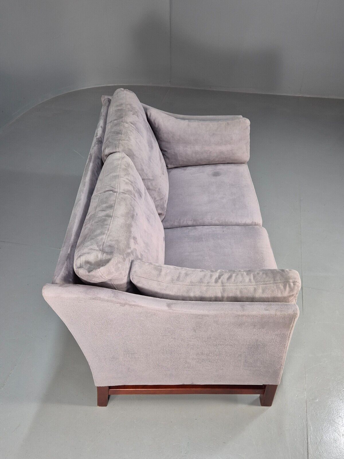 Vintage Danish 2 Seat Sofa Lilac Faux Suede 1980s Retro MCM EB3236 M2SS - UKDK FURNITURE