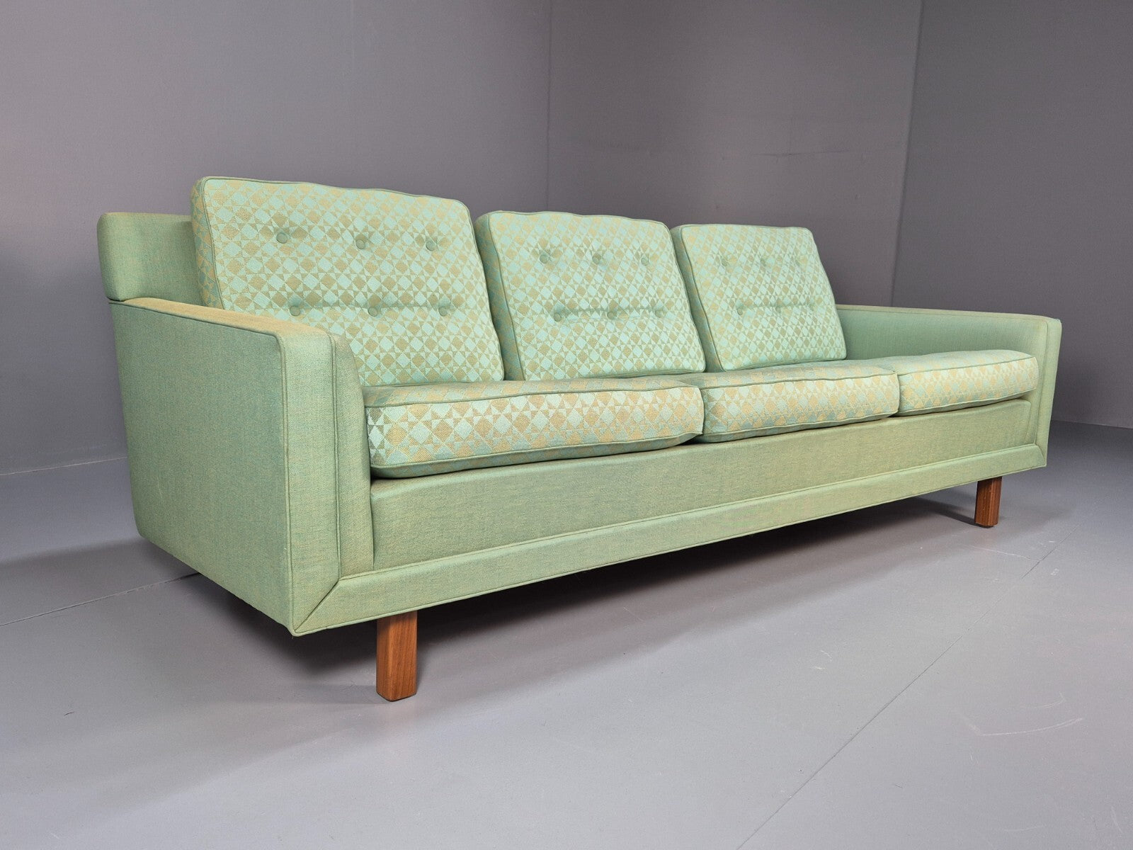Vintage Swedish Dux Green 3 Seat Sofa 1960s Retro Mid Century EB7747 M3SS - UKDK FURNITURE