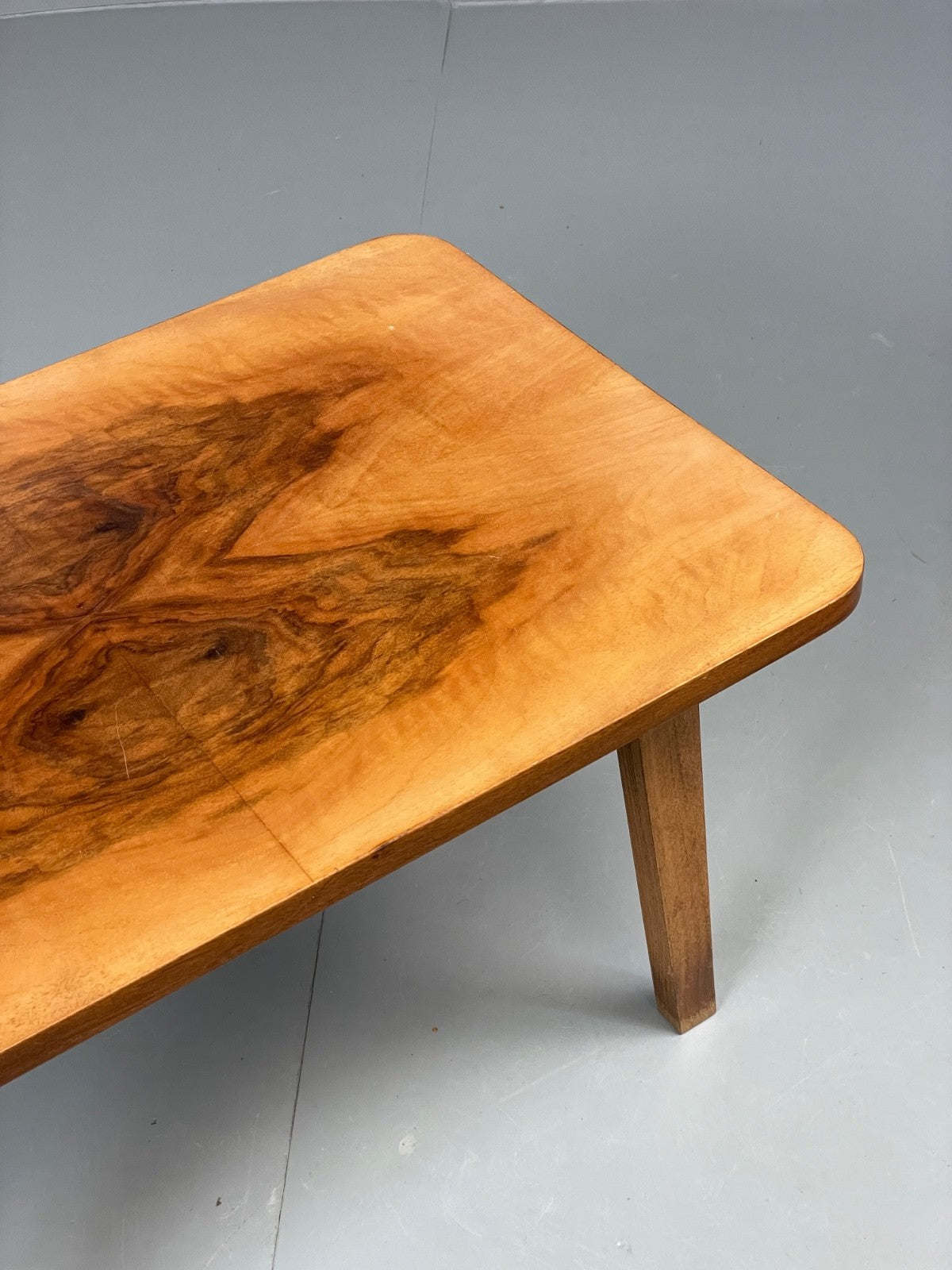 Vintage 1940s Side Table Walnut Top Folding Legs Eastern European EB11243 MWOO4