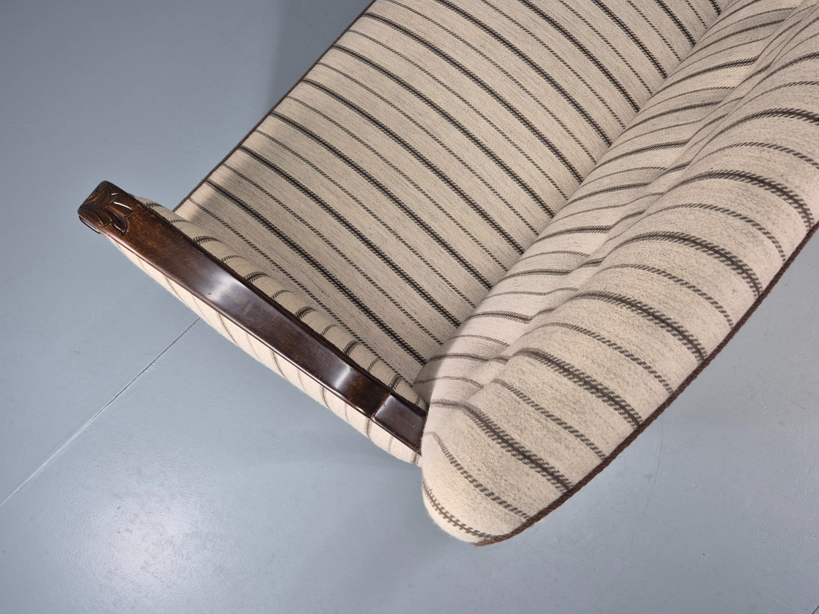 1950s Three Seater Settee Vintage Danish Cream and Grey Retro Deco EB11351 V3SS19