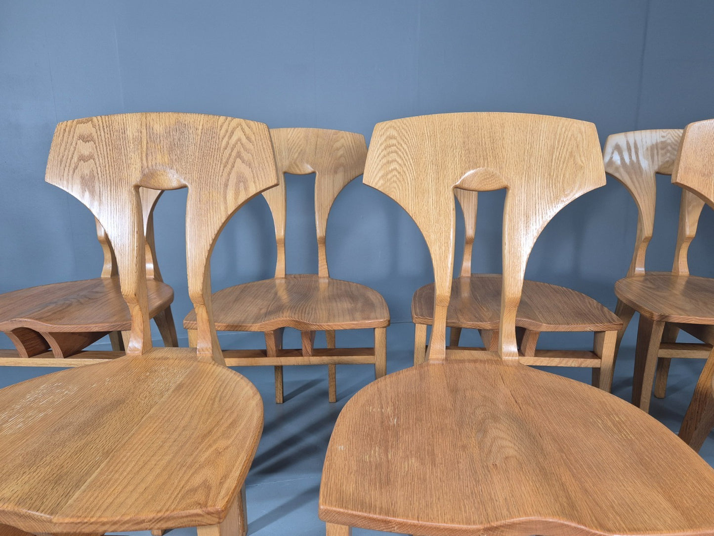 8 Modern Design Dining Chairs Blonde Oak Craftsperson Bespoke Build EB10928 MDIN4