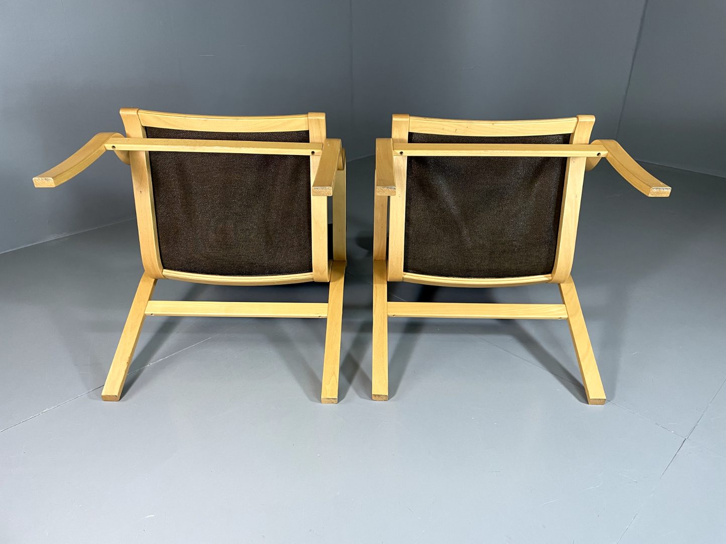 2 Danish Leather Chairs Bentwood Ostergaard Vintage Retro MCM EB5762 MBEN13