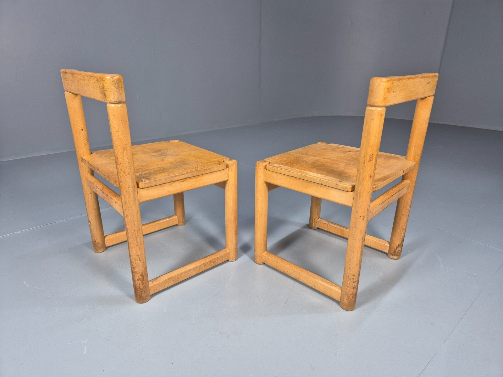 2 Vintage Danish Children Chairs Bech Wood 1960s Retro EB9672 MSTA - UKDK FURNITURE