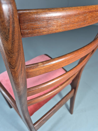 Vintage G Plan Dining Chair 1970s Pink Velour Teak Retro MCM  EB11649 VDIN8