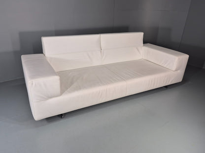Frighetto Four Seater Settee White Leather Modern Design  EB10626 M4SS3