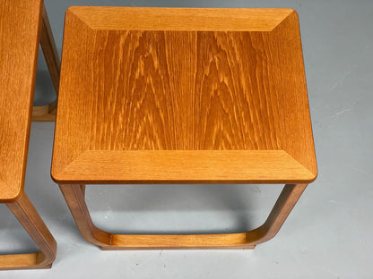 Vintage Nathan Side Tables 1980s Teak Nesting Set 3 Ply Frame EB11549 MWOO5