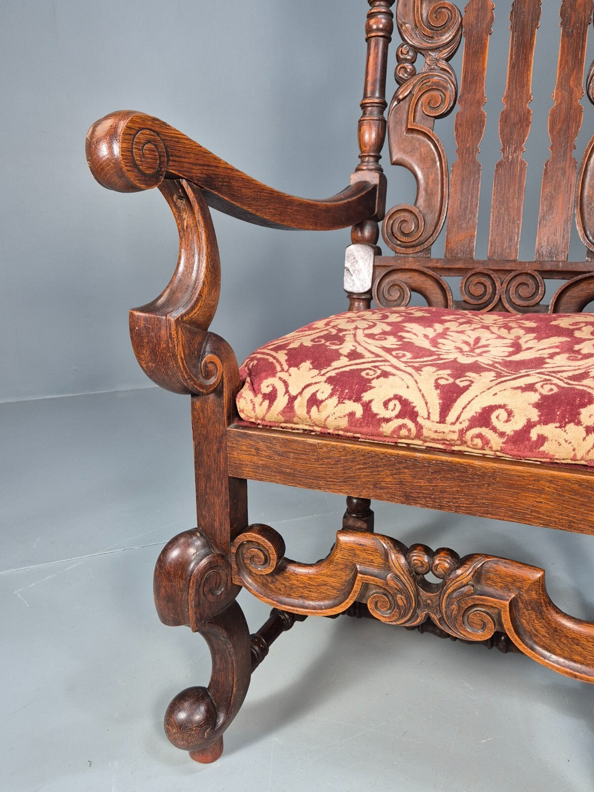 Vintage Antique Carver Chair Baroque Carved Oak Osborne 1890s EB9167 VCAR - UKDK FURNITURE