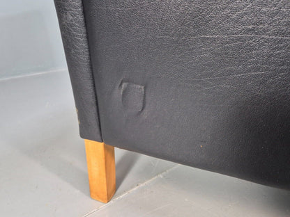 Vintage Danish 2 Seat Sofa Black Leather 1980s Retro MCM EB8696 M2SS - UKDK FURNITURE