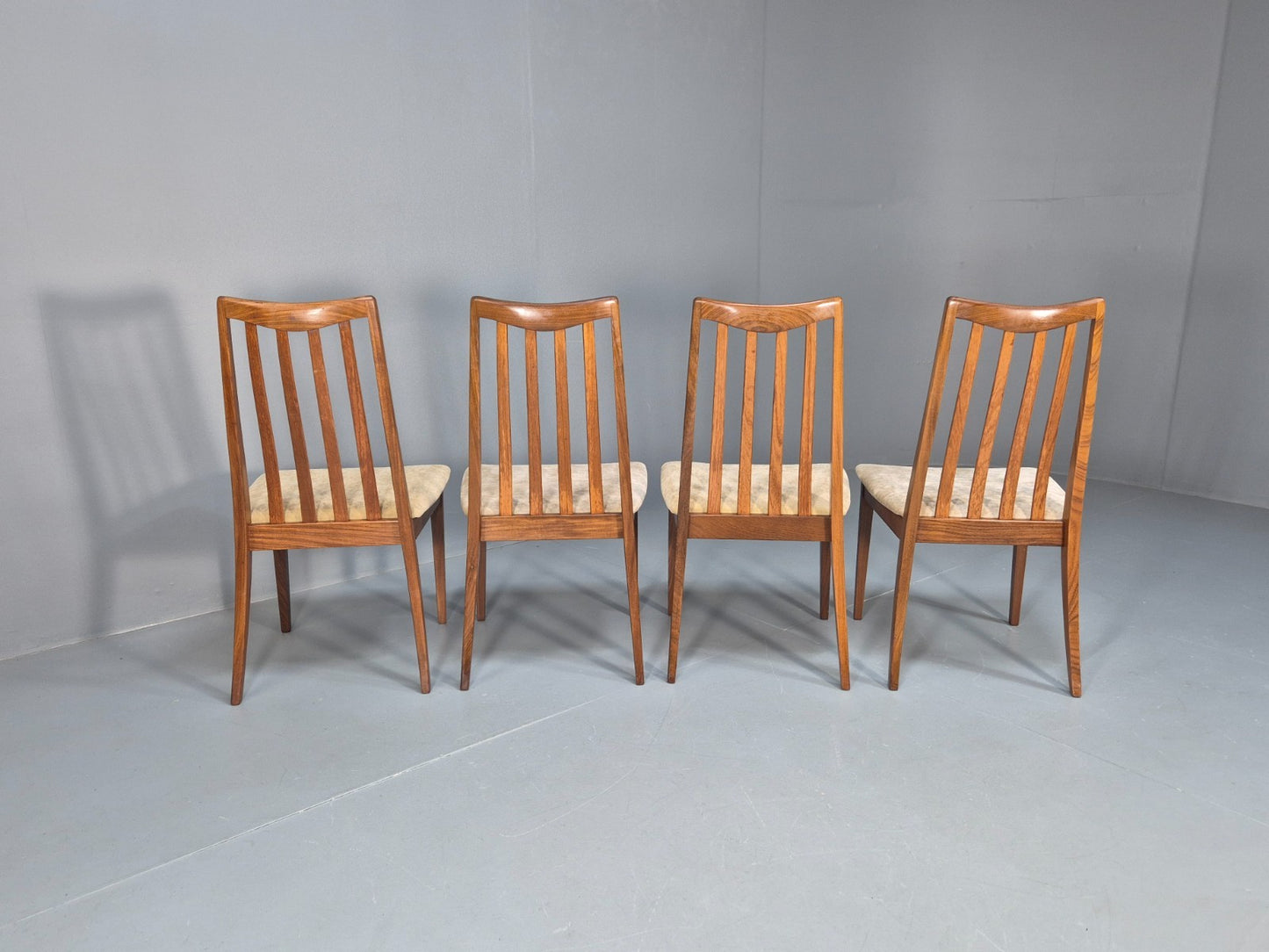 Vintage G Plan Fresco Dining Chairs 4 Teak Cream Seats 1970s Retro EB10206 MDIN6