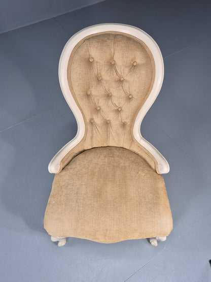 Antique Balloon Back Saloon Chair Victorian Nursing Chair  EB11221 VCLO3