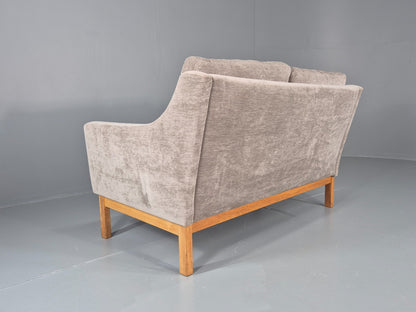 Vintage Mid Century 2 Seat Sofa New upholstery Oak base 1970s Retro EB11822 M2SS16
