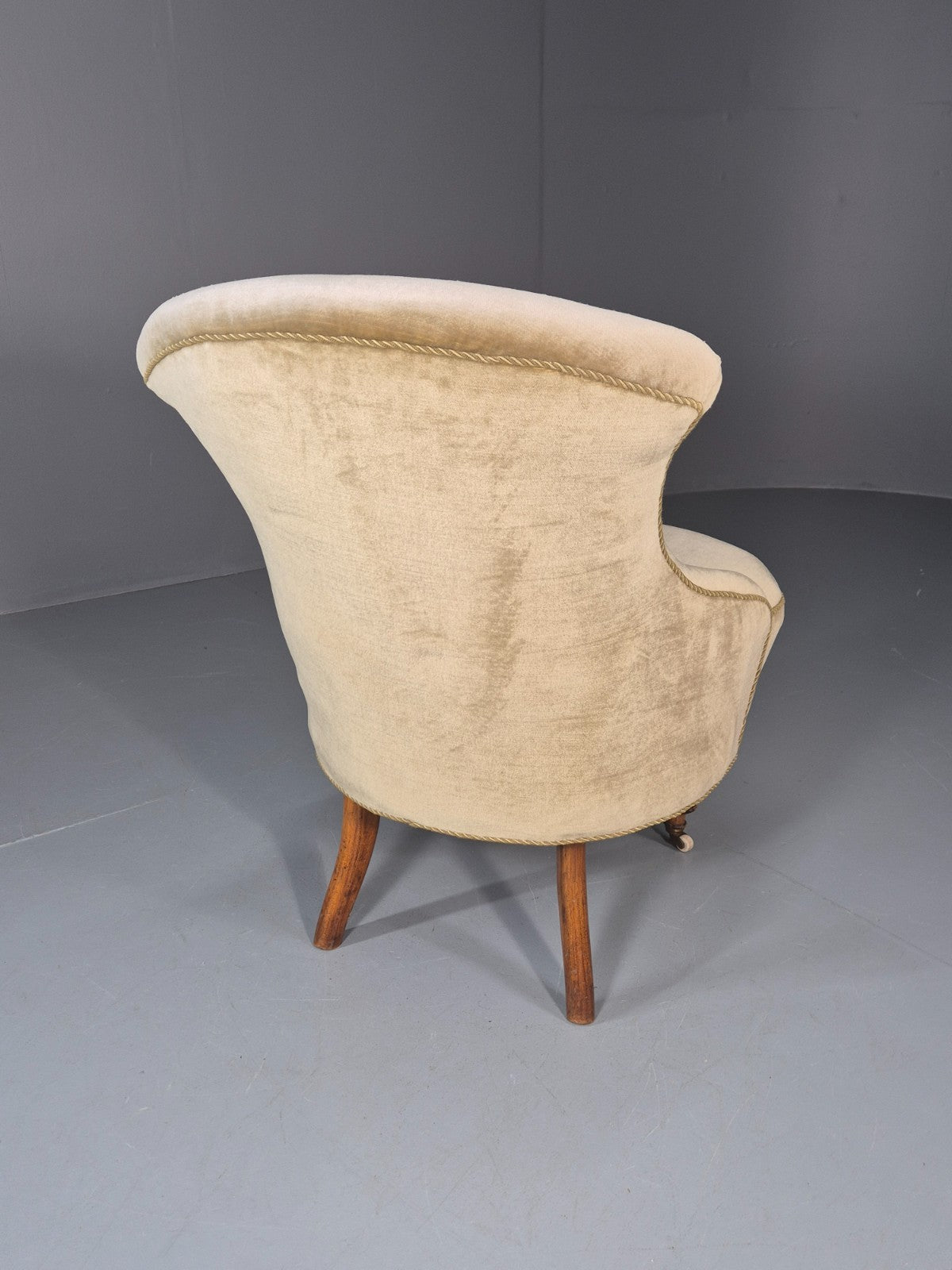 Antique Cocktail Chair Green Velour Vintage Danish 1800s  EB10761 VCLO8