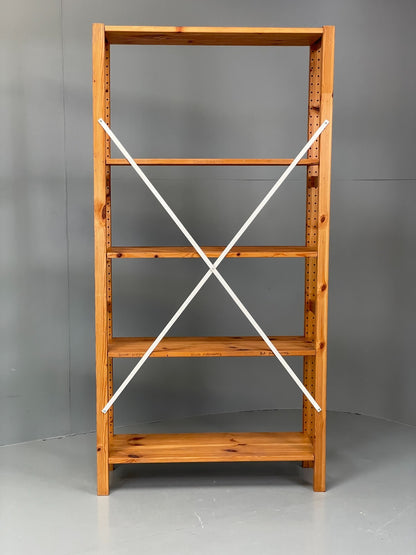 Pine Open Shelving Unit Adjustable Retro Scandi Solid EB11784 MWOO16