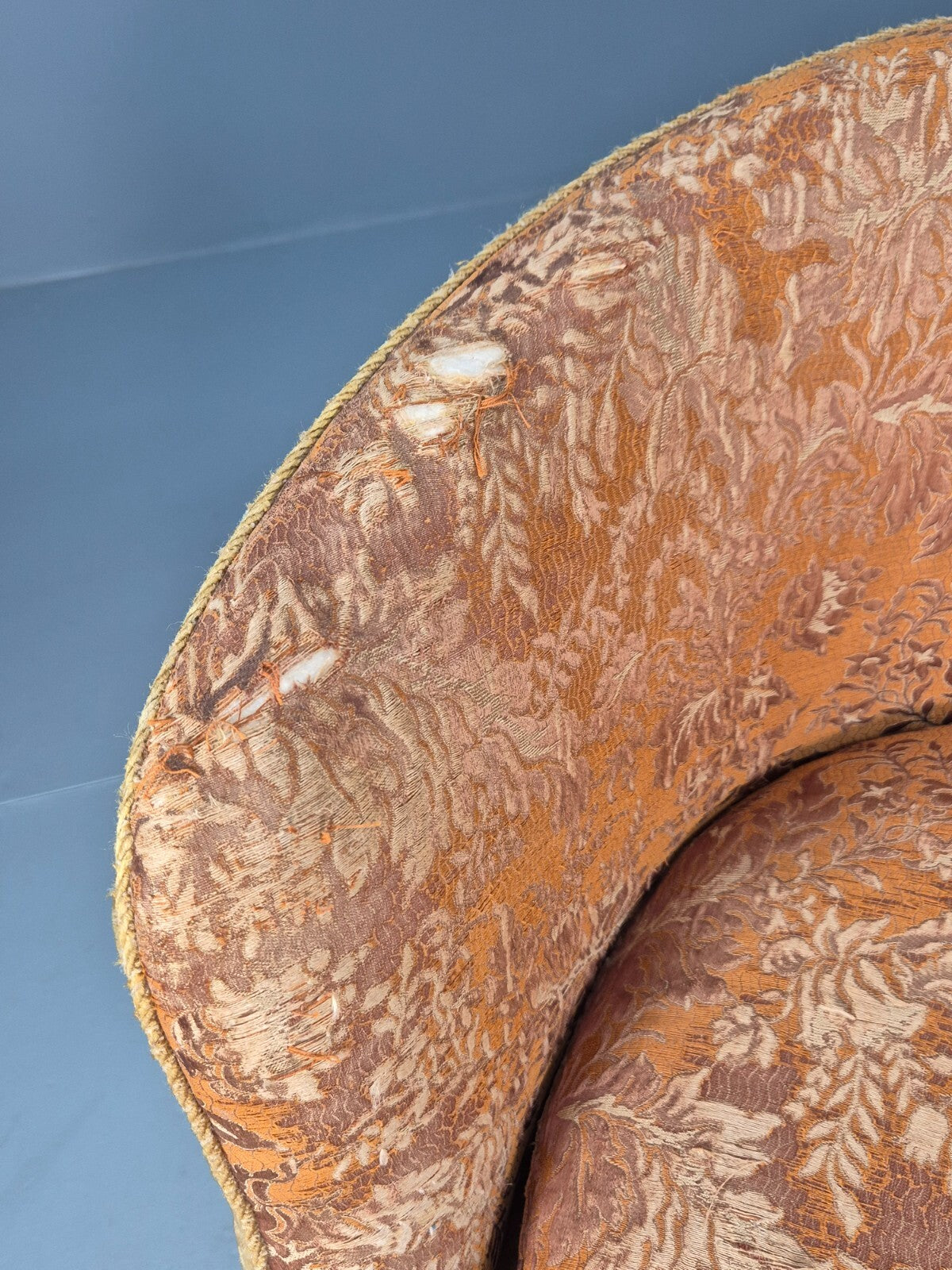 Vintage Danish Art Deco Tub Chair Gold Moquette Upholstery 1920s EB9055 VCLO - UKDK FURNITURE