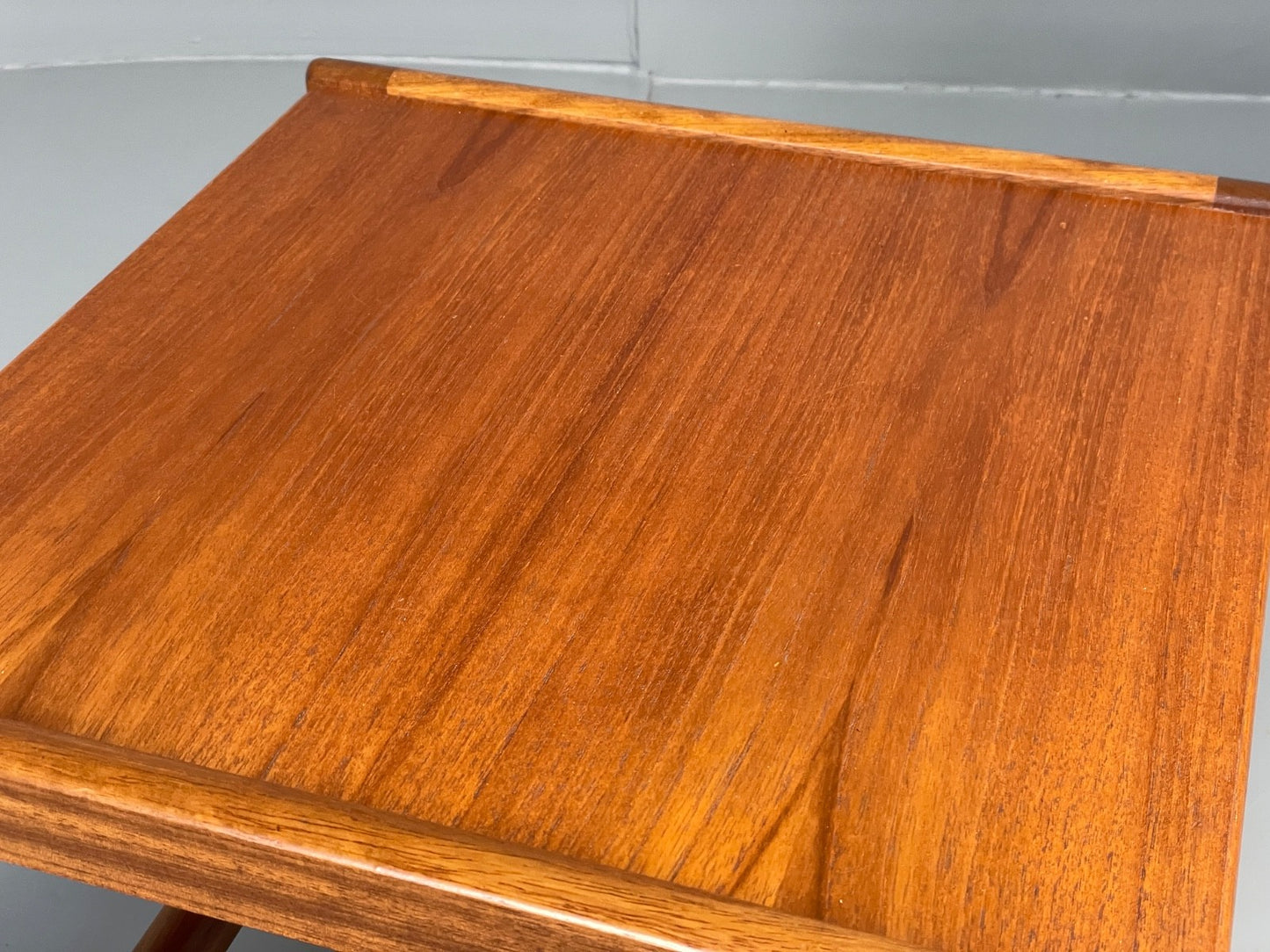 Vintage Teak Side Table Danish 1970s With Magazine Rack Bedside  EB11049 MWOO9