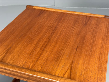 Vintage Teak Side Table Danish 1970s With Magazine Rack Bedside  EB11049 MWOO9