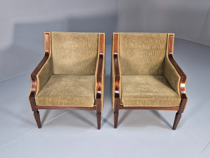 2 Vintage Danish Classical Lounge Chairs 1960s Retro Georgian Style EB9655 VCLO - UKDK FURNITURE