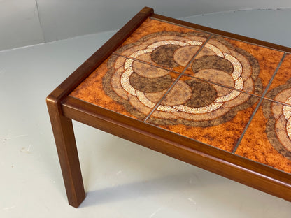 Vintage 1970s Tile Topped Teak Coffee Table Danish Retro Design EB9833 MWOO - UKDK FURNITURE