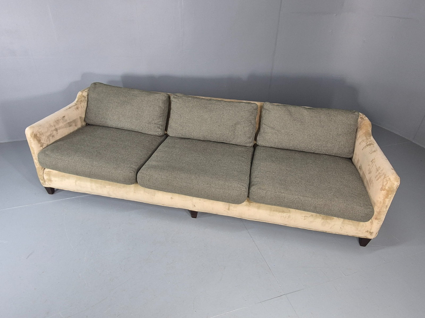 Vintage 4 Seater Settee Velvet and Wool Upholstery Modern Design EB11669 M4SS6