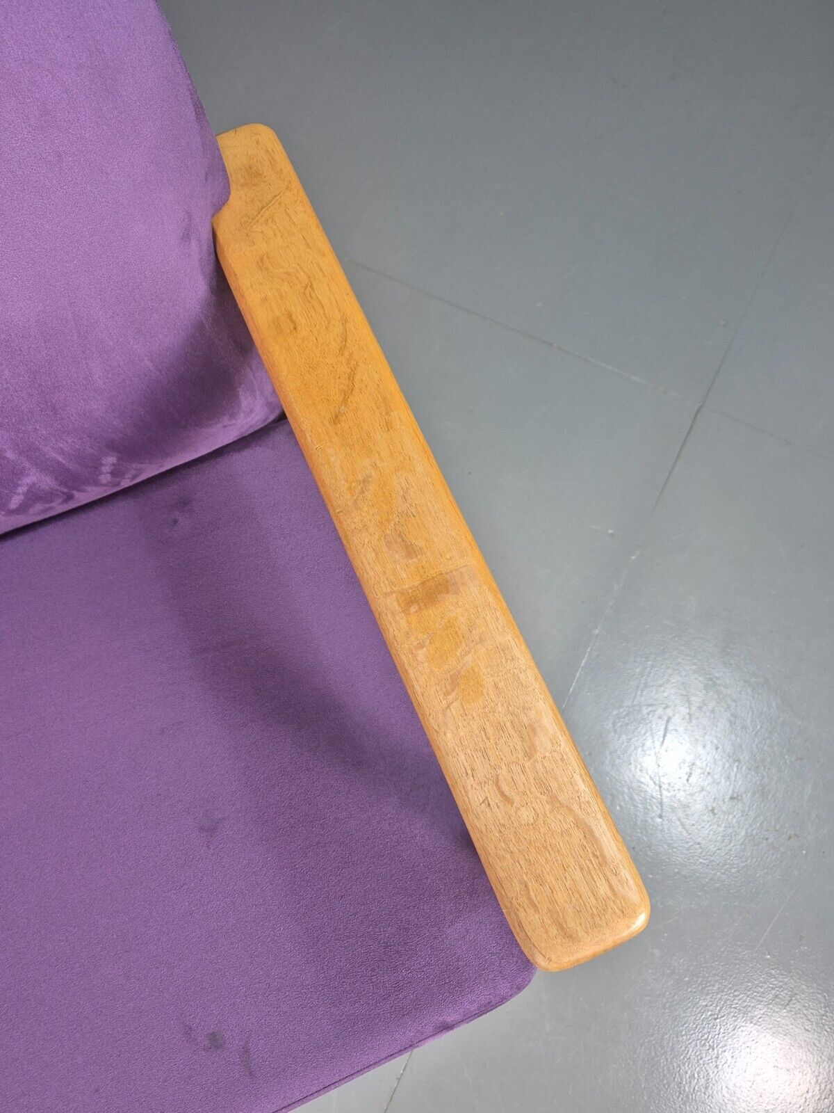 Vintage Danish Elbow Chair Purple Oak Frame O D Mobler Retro MCM EB8000 MNOR - UKDK FURNITURE