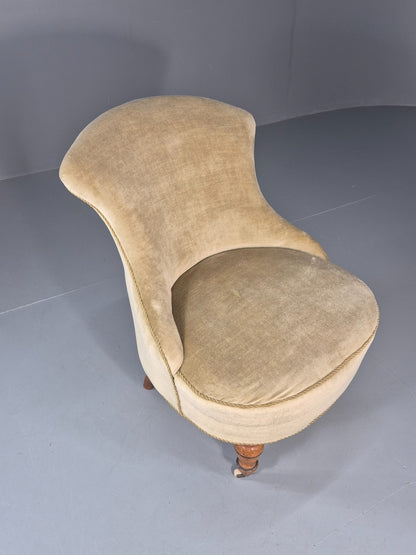 Antique Cocktail Chair Green Velour Vintage Danish 1800s  EB10761 VCLO4