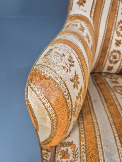 Retro Tub Lounge Chair Vintage Denmark 1960s Orange and Cream  EB10735 VCLO14