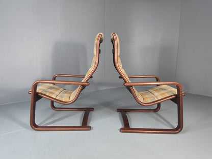 2 Mid Century Lounge Chairs New Upholstery 1970s Retro Danish  EB10325 MBEN9