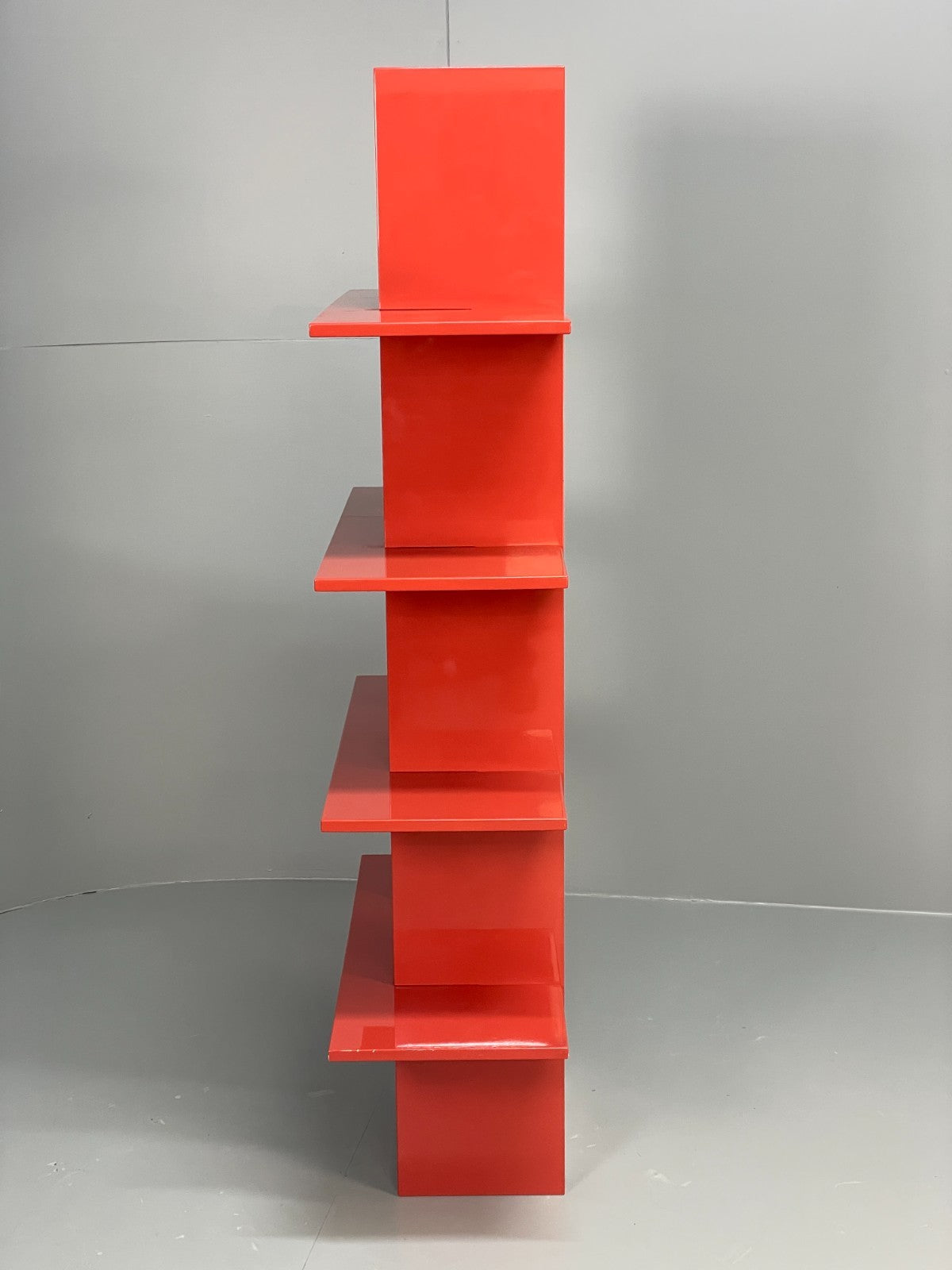 Red Bookcase Vinyl Storage - Postmodern 1980s Italian Style Gloss EB10950 MWOO16