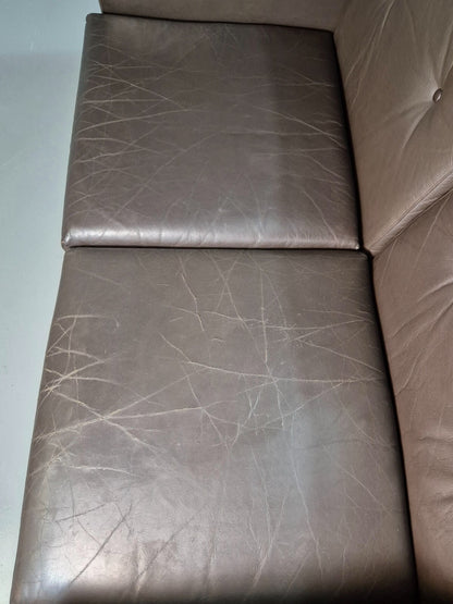 2 Seat Sofa Vintage Danish Brown Leather 1970s Retro MCM EB7314 M2SS18