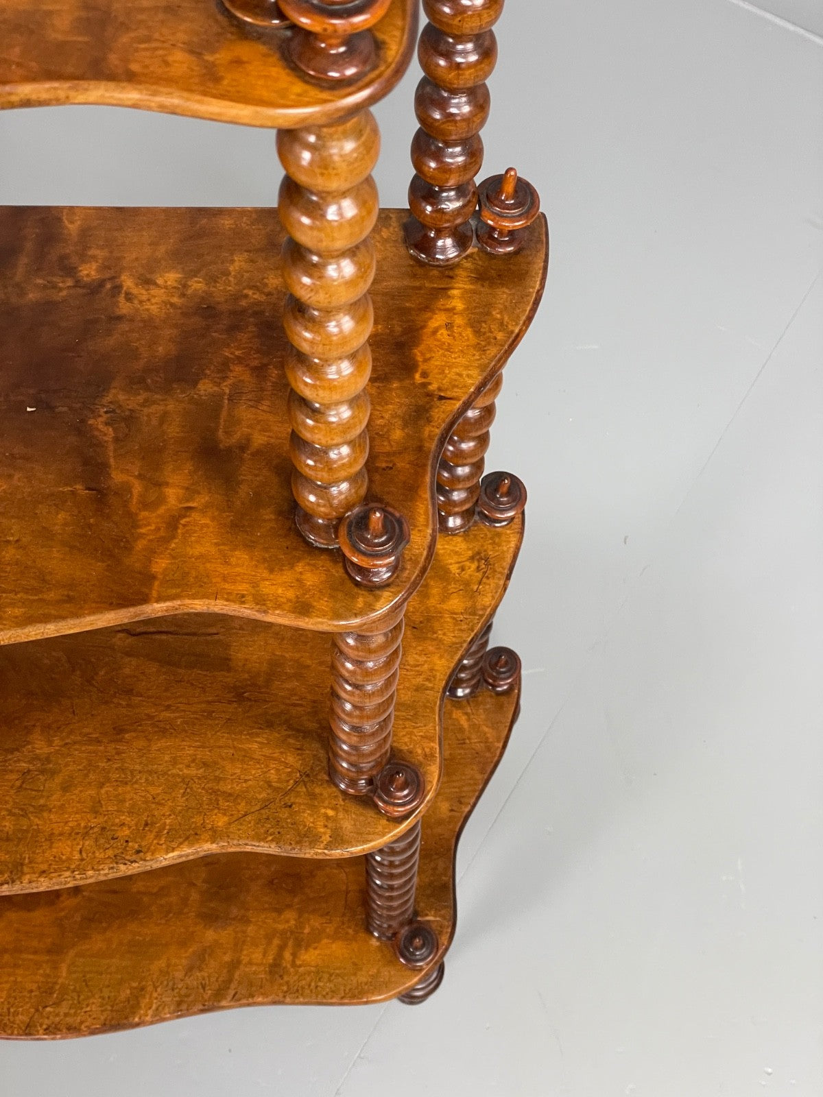 Antique Mahogany Whatnot Shelving Unit Bobbin Turned Tiered EB11197 MWOO13