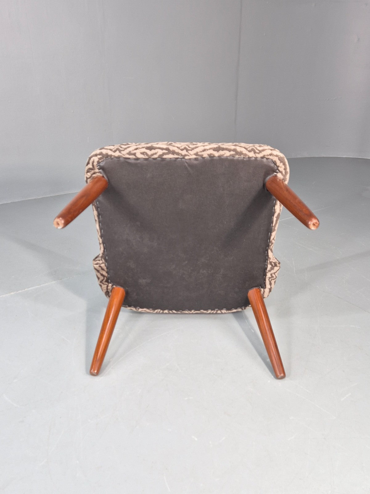 Vintage Teak Lounge Chair 1960s Danish Retro New Zebra Upholstery EB11259 MNOR10