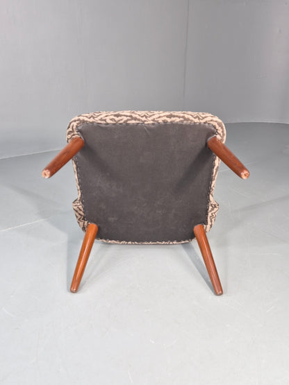 Vintage Teak Lounge Chair 1960s Danish Retro New Zebra Upholstery EB11259 MNOR10