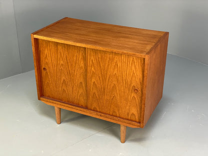 Vintage Danish Teak Cabinet 1970s Retro Sliding Doors Shelf EB9834 MWOO - UKDK FURNITURE