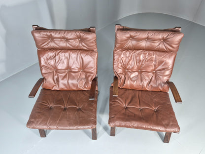 2 Mid Century Danish Leather Lounge Chairs Farstrup 1970s Bentwood EB11412 MBEN7