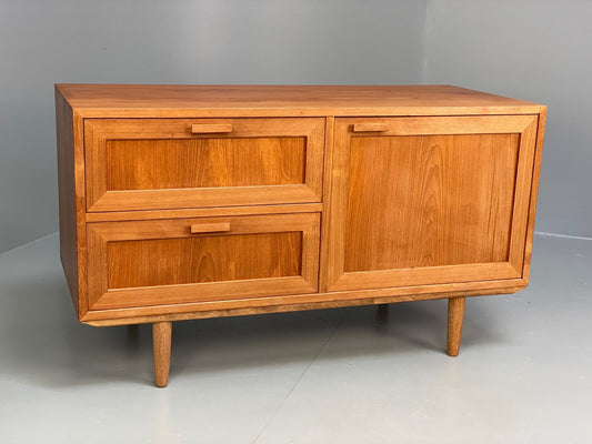 Vintage Danish Teak Sideboard By Omann Jun Drawers Shelving Retro EB9815 MWOO - UKDK FURNITURE