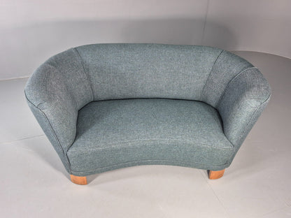 Vintage Art Deco Banana Sofa 2 Seater 1930s Danish New Upholstery  EB11772 M2SS1