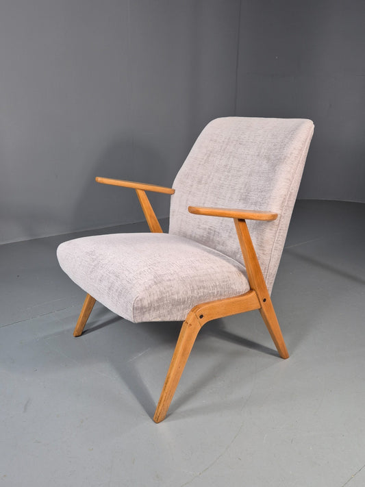 Vintage Mid Century Lounge Chair Swedish 1960s Design Reupholstered EB11670 MNOR0