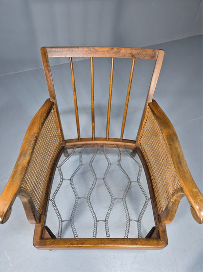 Vintage Danish Bergere Lounge Chair, Floral Cloth, Antique Style EB9003 VBER - UKDK FURNITURE