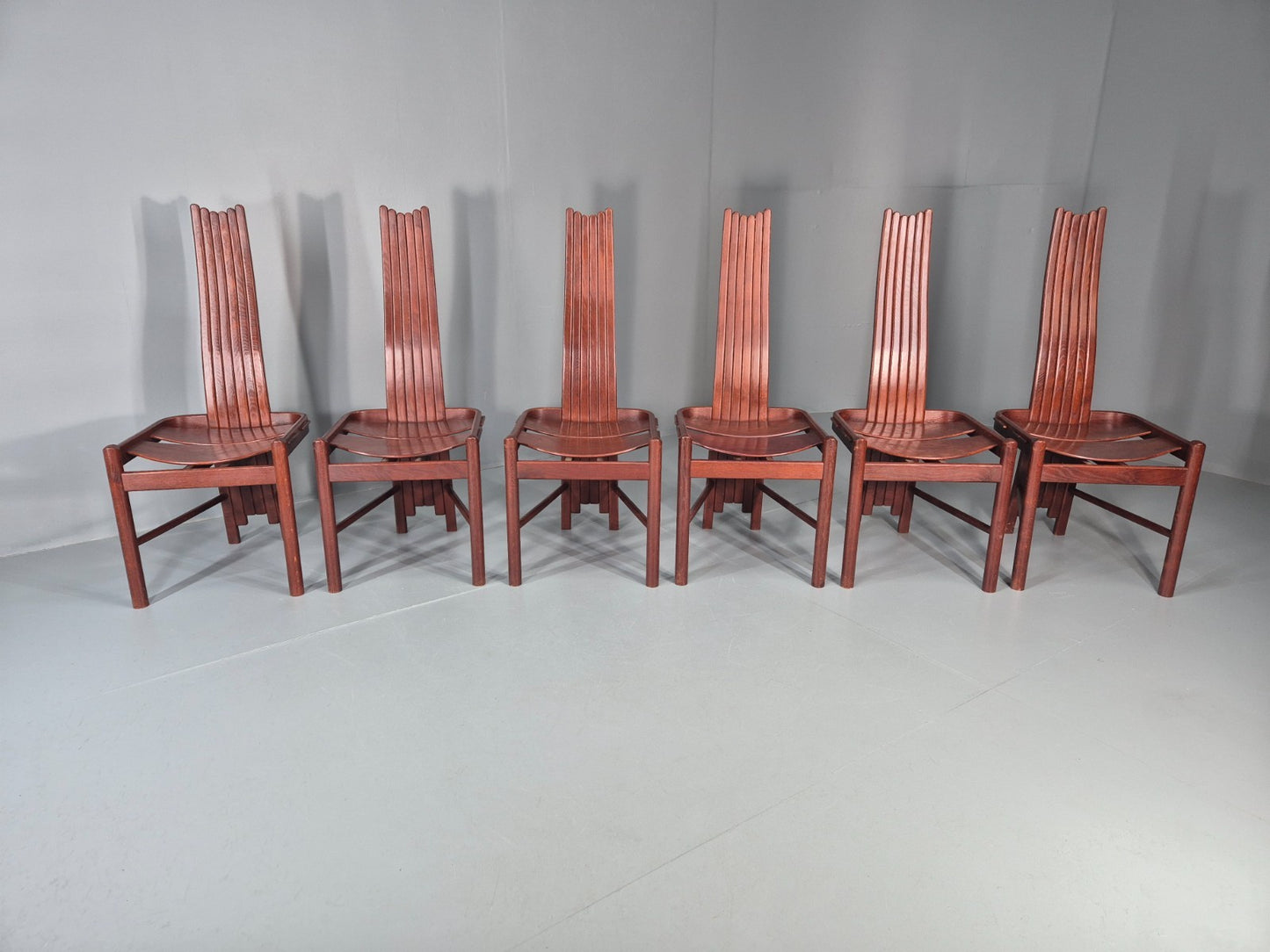 6 1980s Post Modern design Dining Chairs Allmilmo Retro Brutalist EB11000 VDIN2