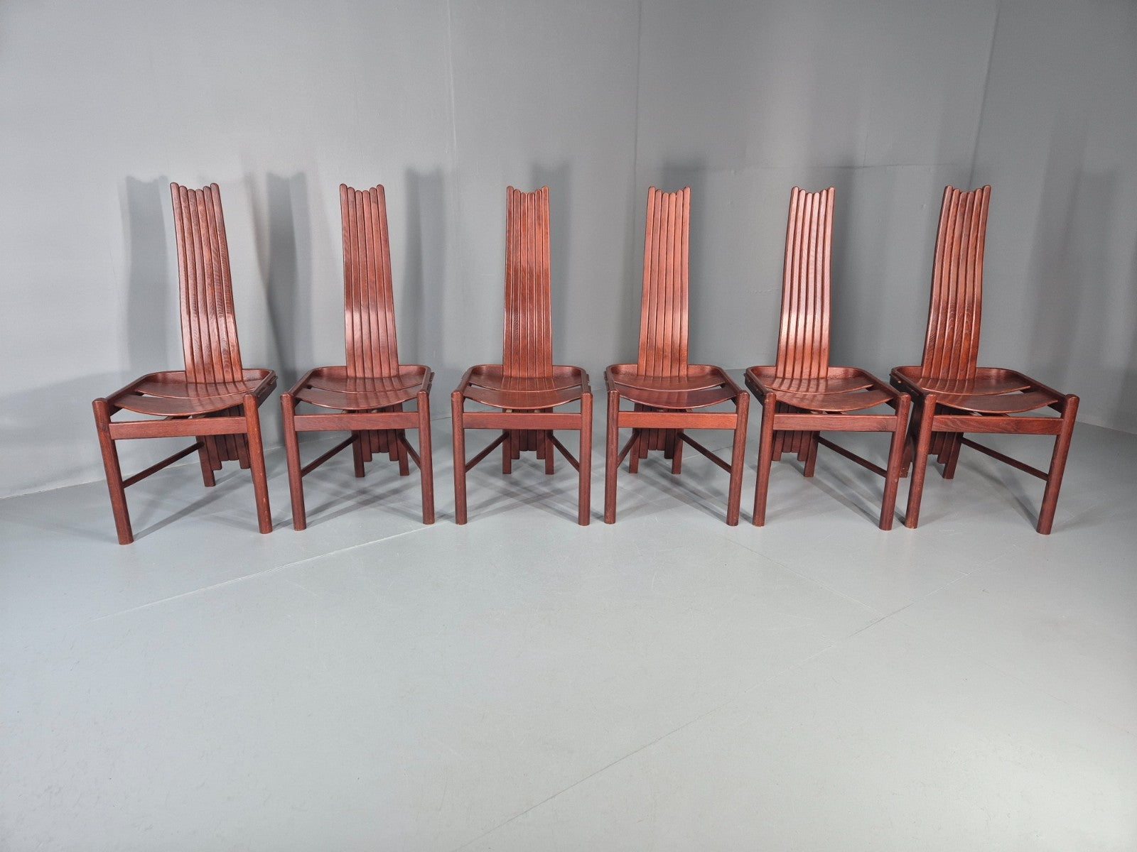 6 1980s Post Modern design Dining Chairs Allmilmo Retro Brutalist EB11000 VDIN2
